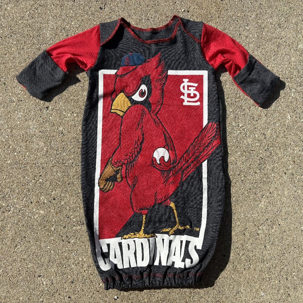 St. Louis Cardinals Handmade newborn gown t shirt baby sleep sack 0-3 months